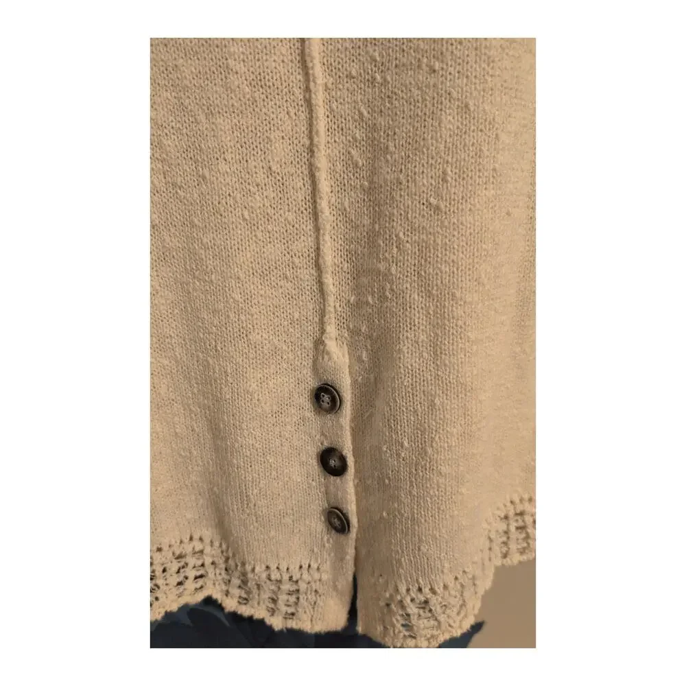 Lucky Brand Crochet-Sleeve Sweater with Back Button Detail – Size XL - Picture 5 of 5